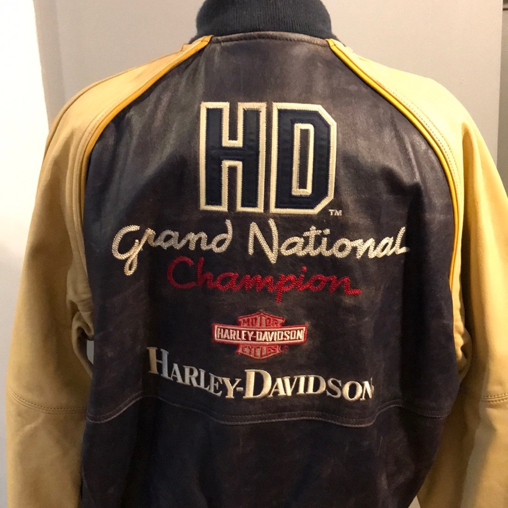 Harley Davidson HD Grand National Champion varsity leather jacket mens M H-D